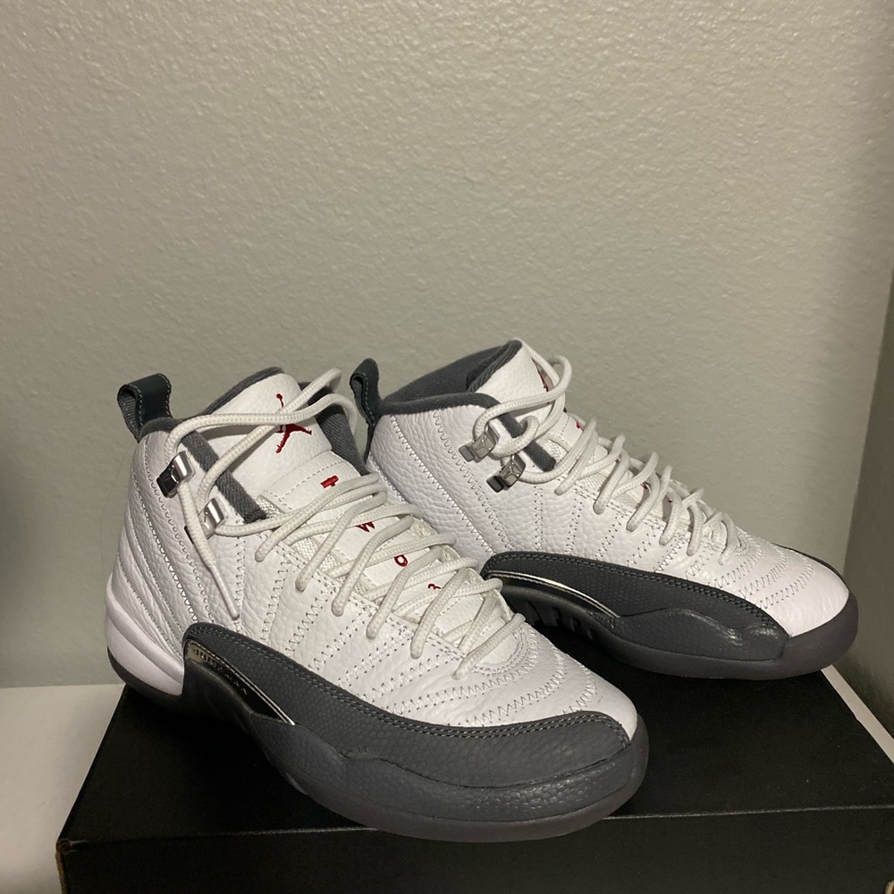 Retro Air Jordan 12’s grey and white